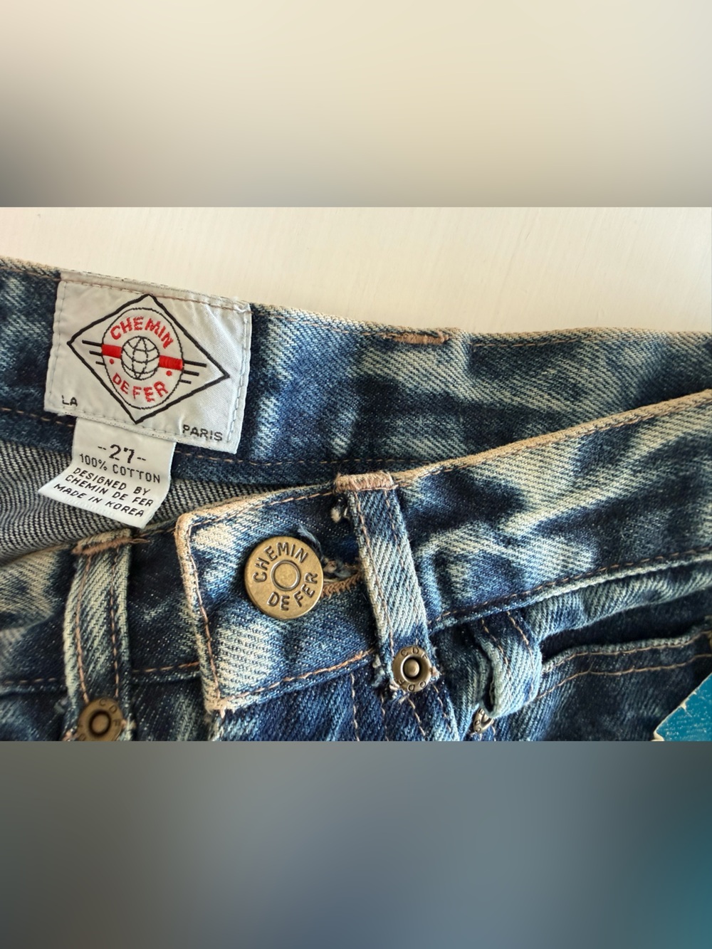 NEW Vintage 80s acid wash Chemin de Fer jeans  Rare Iconic deadstock Nwt - Picture 2 of 10